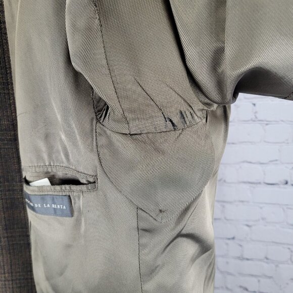 Oscar De La Renta Brown 100% Lambswool 2 Button Blazer Sport Coat Size 48R - Picture 7 of 16